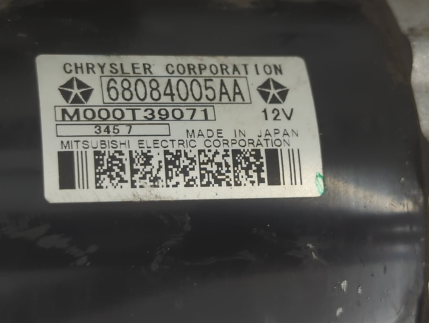 2015-2021 Jeep Renegade Car Starter Motor Solenoid OEM P/N:M000T39071 68084005AA Fits OEM Used Auto Parts - Oemusedautoparts