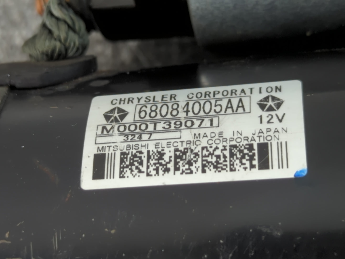 2015-2021 Jeep Renegade Car Starter Motor Solenoid OEM P/N:68084005AA Fits Fits 2014 2015 2016 2017 2018 2019 2020 2021 2022