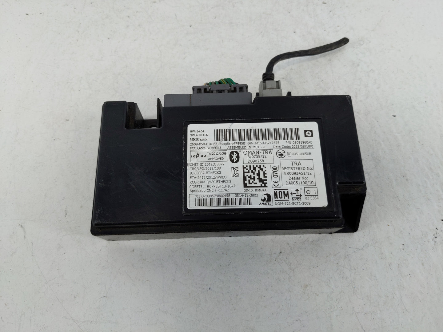 2018-2022 Jeep Wrangler Telematics Control Module 05091960ab - Oemusedautoparts1.com