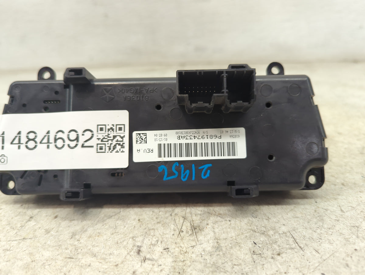 2014-2018 Jeep Wrangler Climate Control Module Temperature AC/Heater Replacement P/N:P68197433AB Fits OEM Used Auto Parts - 