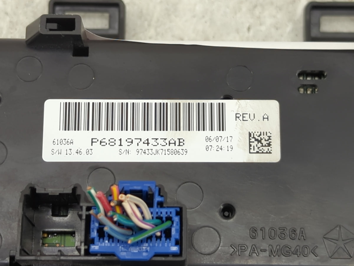 2014-2018 Jeep Wrangler Climate Control Module Temperature AC/Heater Replacement P/N:P68197433AB Fits OEM Used Auto Parts - 