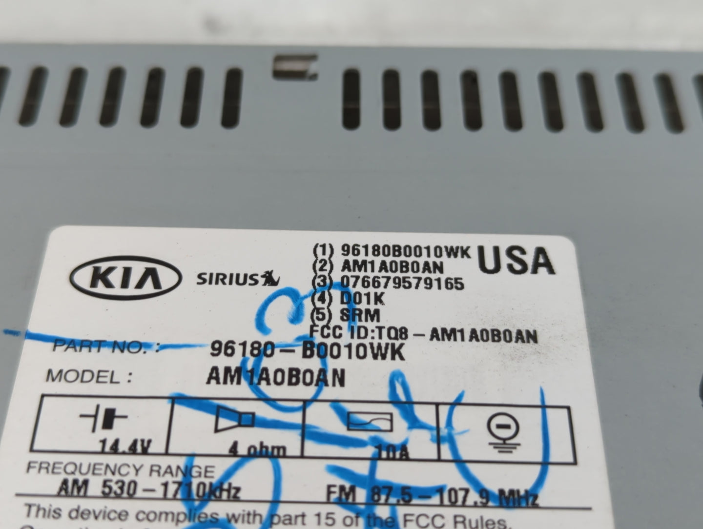 2017-2018 Kia Forte Am Fm Cd Player Radio Receiver - Oemusedautoparts1.com