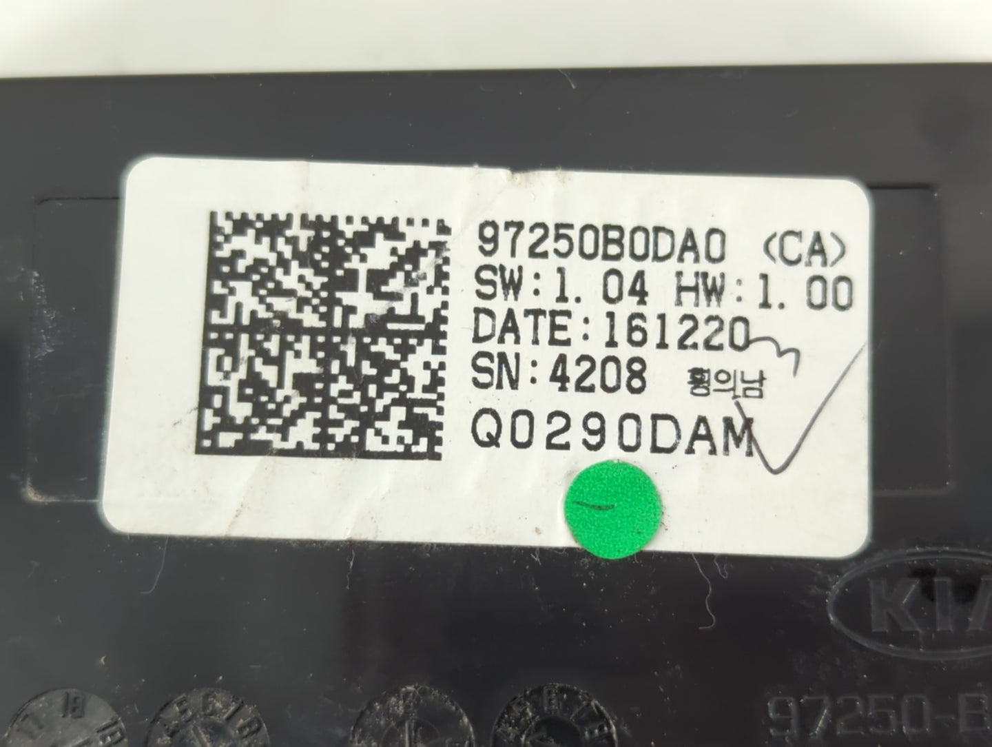 2017-2018 Kia Forte Climate Control Module Temperature AC/Heater Replacement P/N:97250B0DA0 Fits Fits 2017 2018 OEM Used Aut