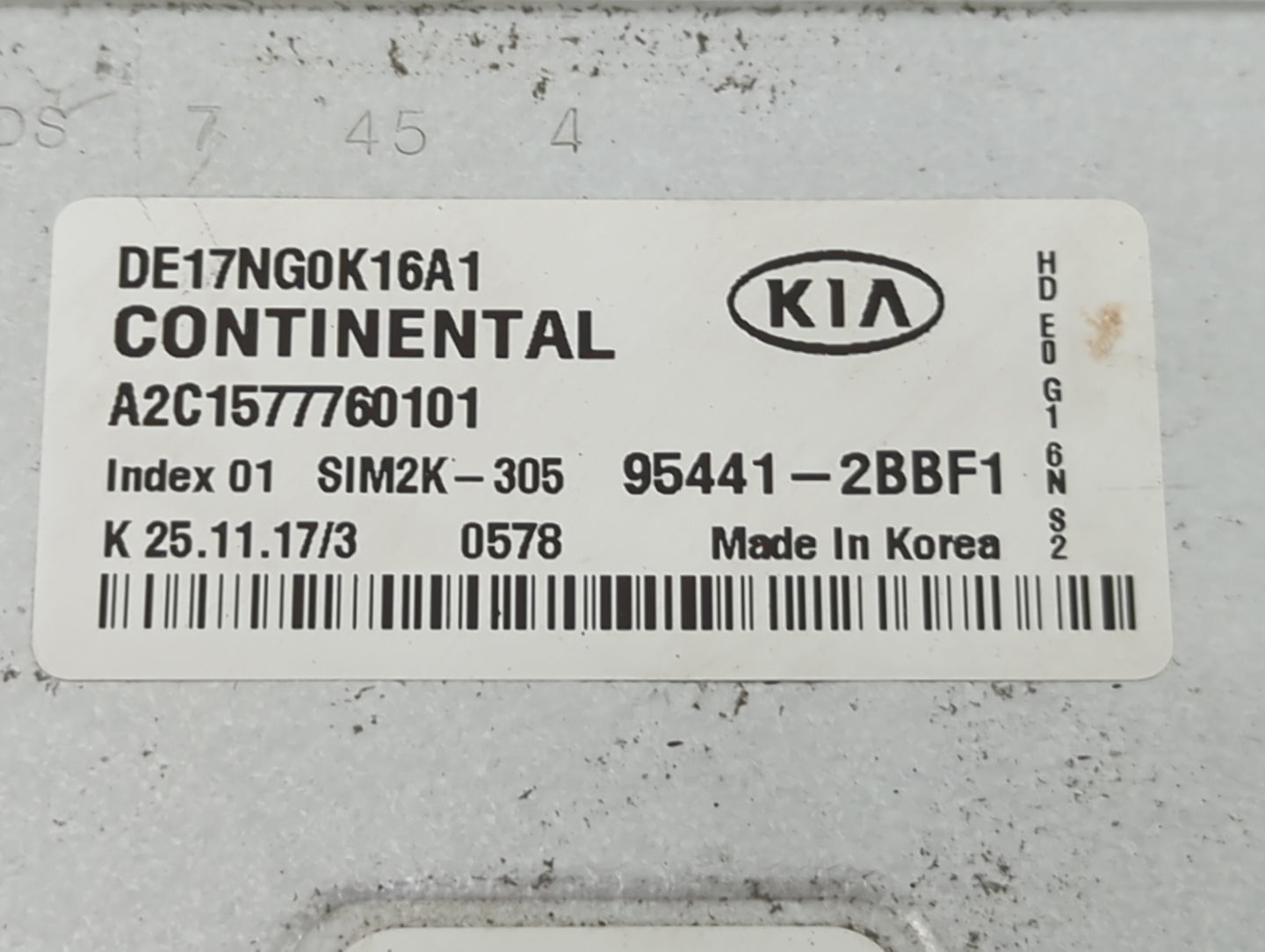 2018-2020 Kia Niro PCM Engine Control Computer ECU ECM PCU OEM P/N:95441-2BBF1 A2C1577760101 Fits Fits 2018 2019 2020 OEM Us