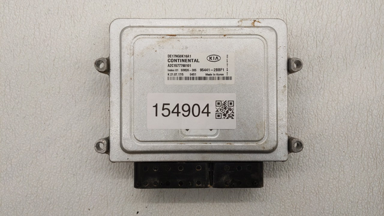 2018-2020 Kia Niro PCM Engine Control Computer ECU ECM PCU OEM P/N:95441-2BBF1 Fits Fits 2018 2019 2020 OEM Used Auto Parts 