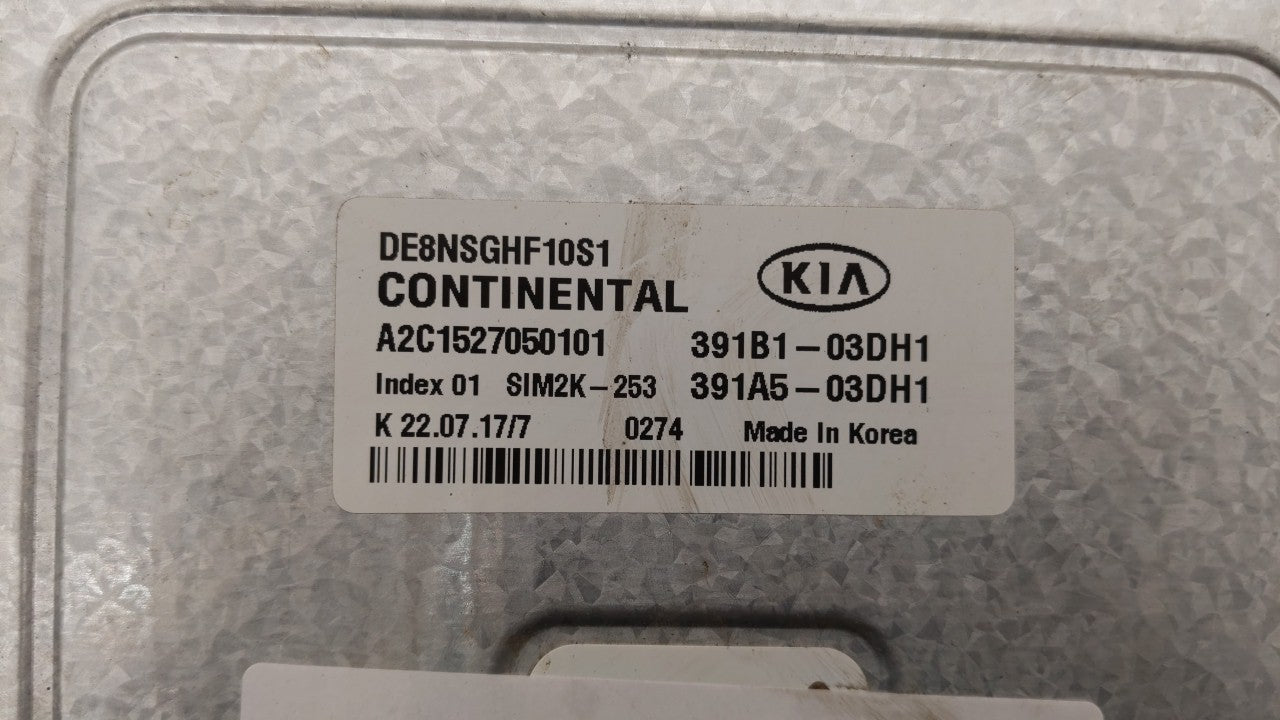 2018-2019 Kia Niro PCM Engine Control Computer ECU ECM PCU OEM P/N:391B1-03DH1 391A5-03DH1, 391B103DH1 Fits Fits 2018 2019 O
