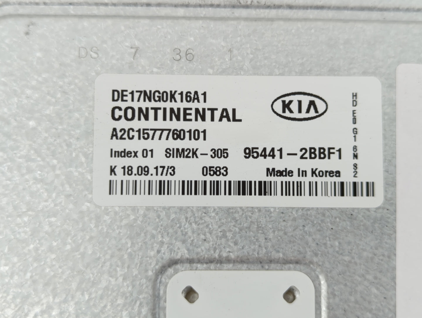 2018-2020 Kia Niro PCM Engine Control Computer ECU ECM PCU OEM P/N:95441-2BBF1 391A5-03DH1, 391B1-03DH1 Fits Fits 2018 2019 
