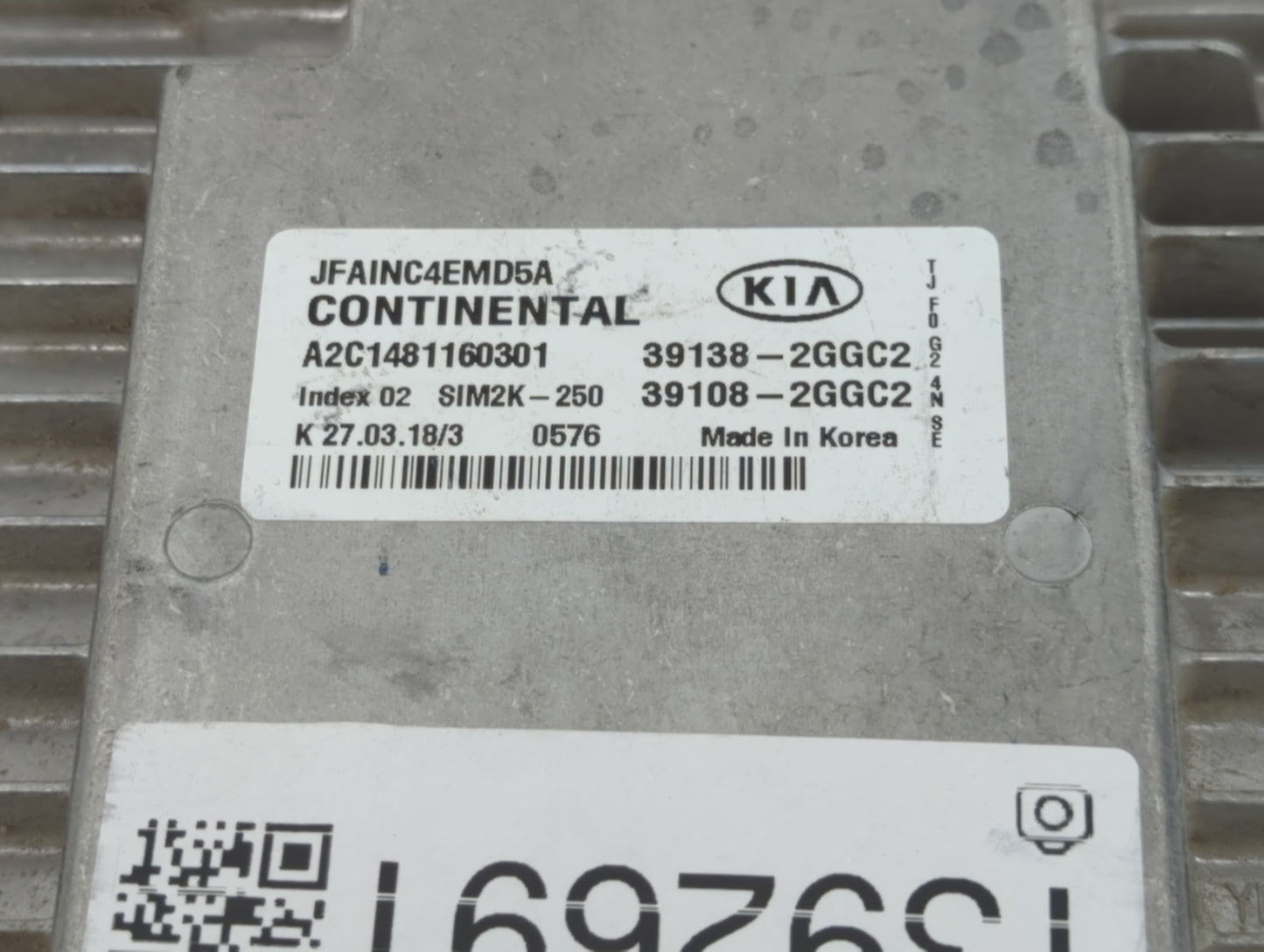 2016-2018 Kia Optima PCM Engine Control Computer ECU ECM PCU OEM P/N:39138-2GGC2 Fits Fits 2016 2017 2018 OEM Used Auto Part