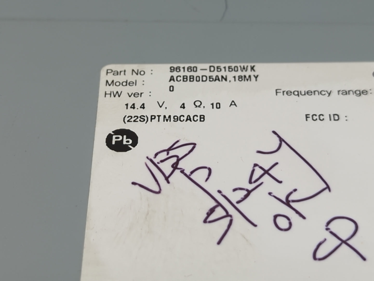 2017-2018 Kia Optima Radio AM FM Cd Player Receiver Replacement P/N:96160-D5150WK Fits Fits 2017 2018 OEM Used Auto Parts - 