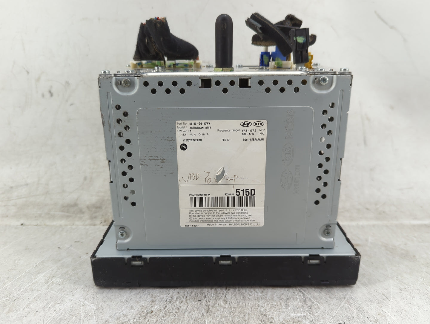 2017-2018 Kia Optima Radio AM FM Cd Player Receiver Replacement P/N:96160-D5150WK ACBB0D5AN,18MY Fits Fits 2017 2018 OEM Use