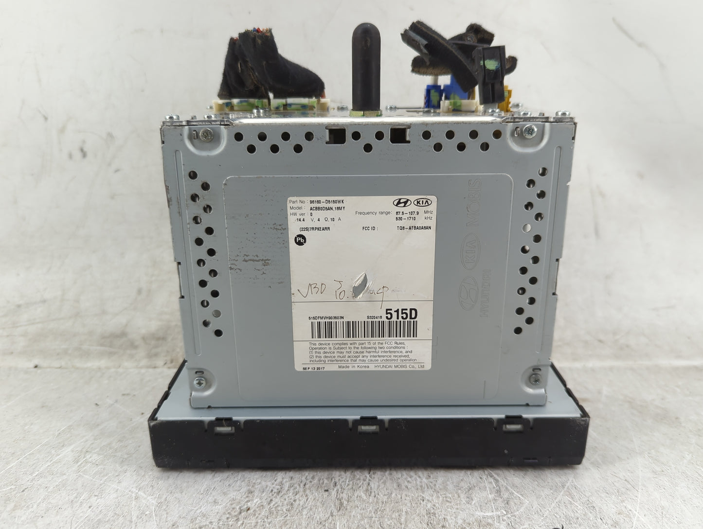 2017-2018 Kia Optima Radio AM FM Cd Player Receiver Replacement P/N:96160-D5150WK ACBB0D5AN,18MY Fits Fits 2017 2018 OEM Use