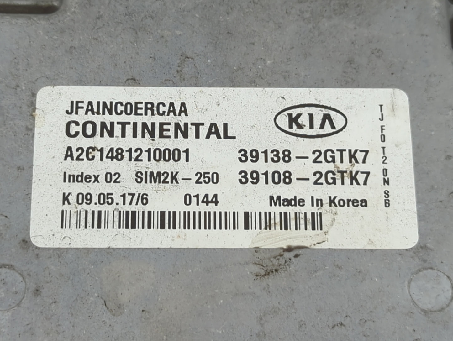 2016-2018 Kia Optima PCM Engine Control Computer ECU ECM PCU OEM P/N:39138-2GTK7 39108-2GTK7 Fits Fits 2016 2017 2018 OEM Us