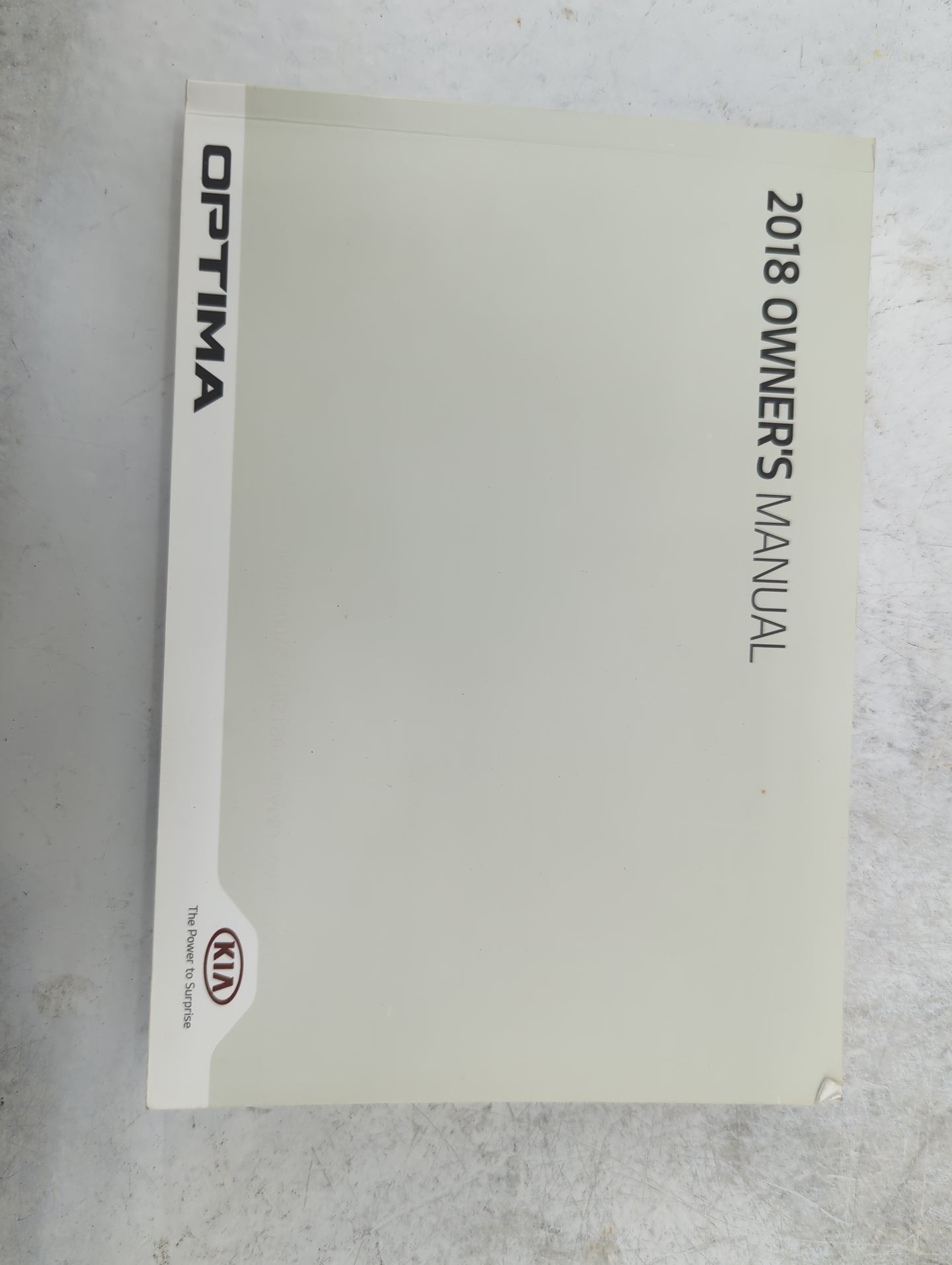 2018 Kia Optima Owners Manual Book Guide P/N:JDG5-EU77B OEM Used Auto Parts - Oemusedautoparts1.com
