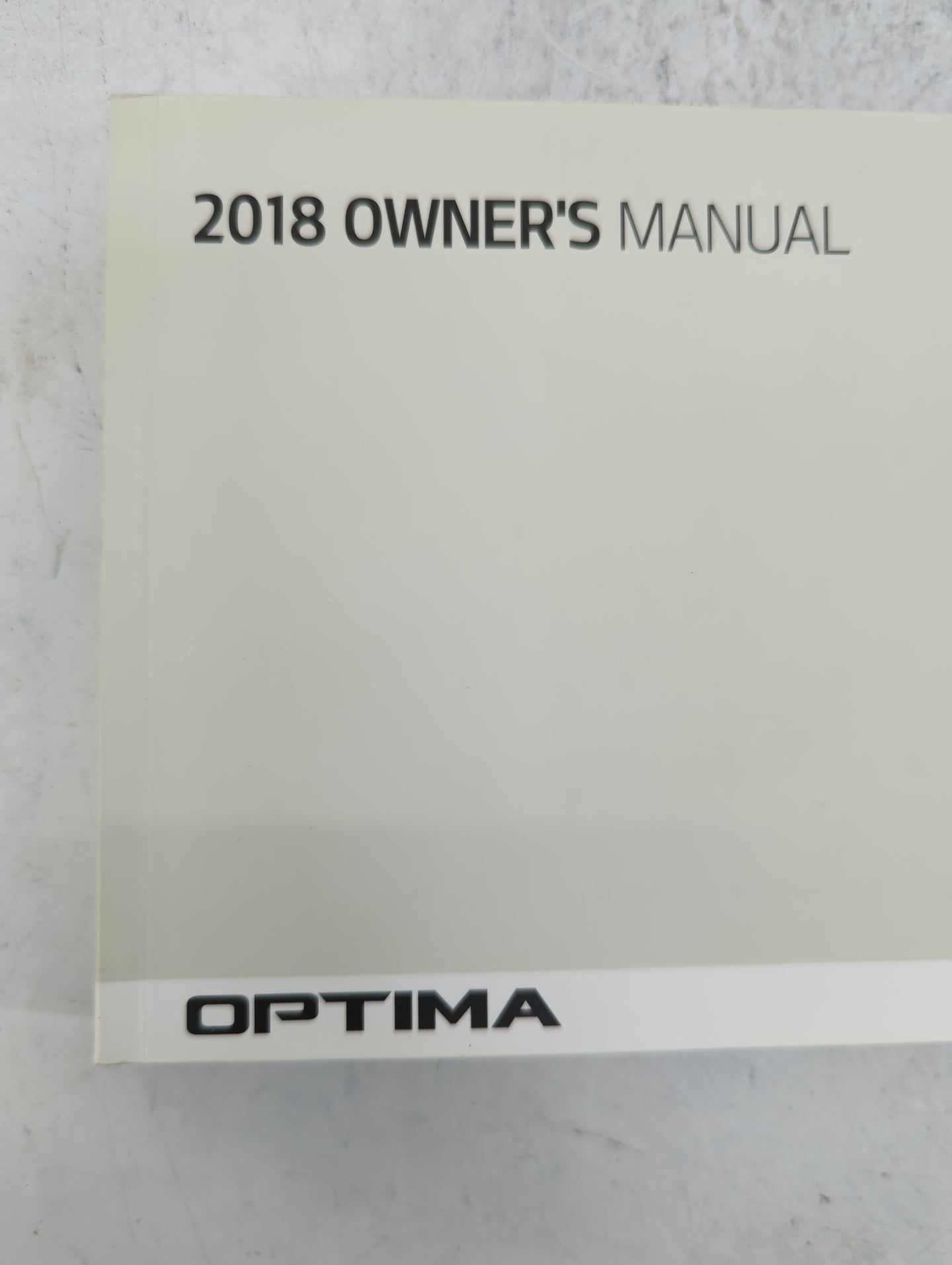 2018 Kia Optima Owners Manual Book Guide P/N:JDG5-EU77B OEM Used Auto Parts - Oemusedautoparts1.com