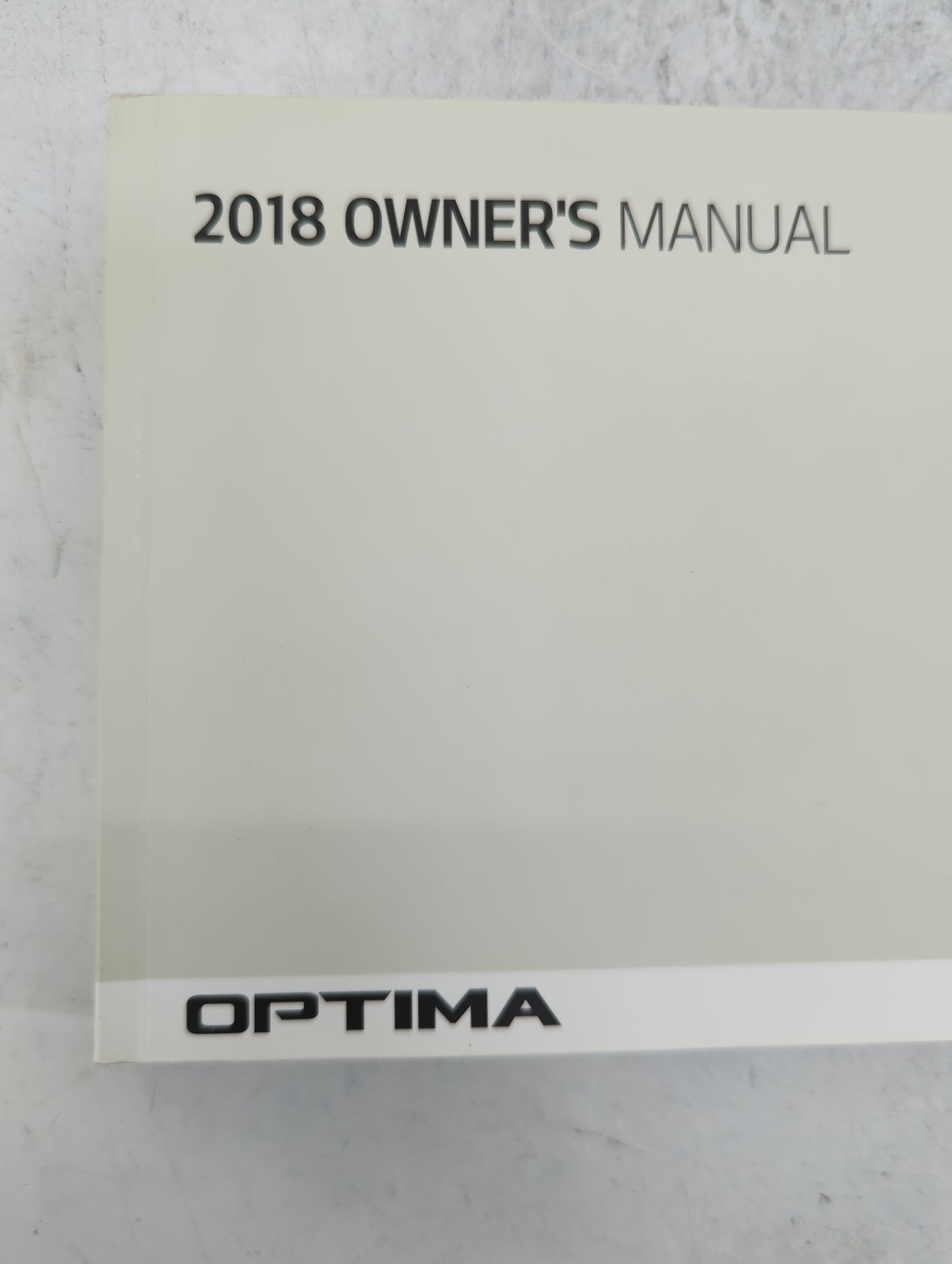 2018 Kia Optima Owners Manual Book Guide P/N:JDG5-EU77B OEM Used Auto Parts - Oemusedautoparts1.com
