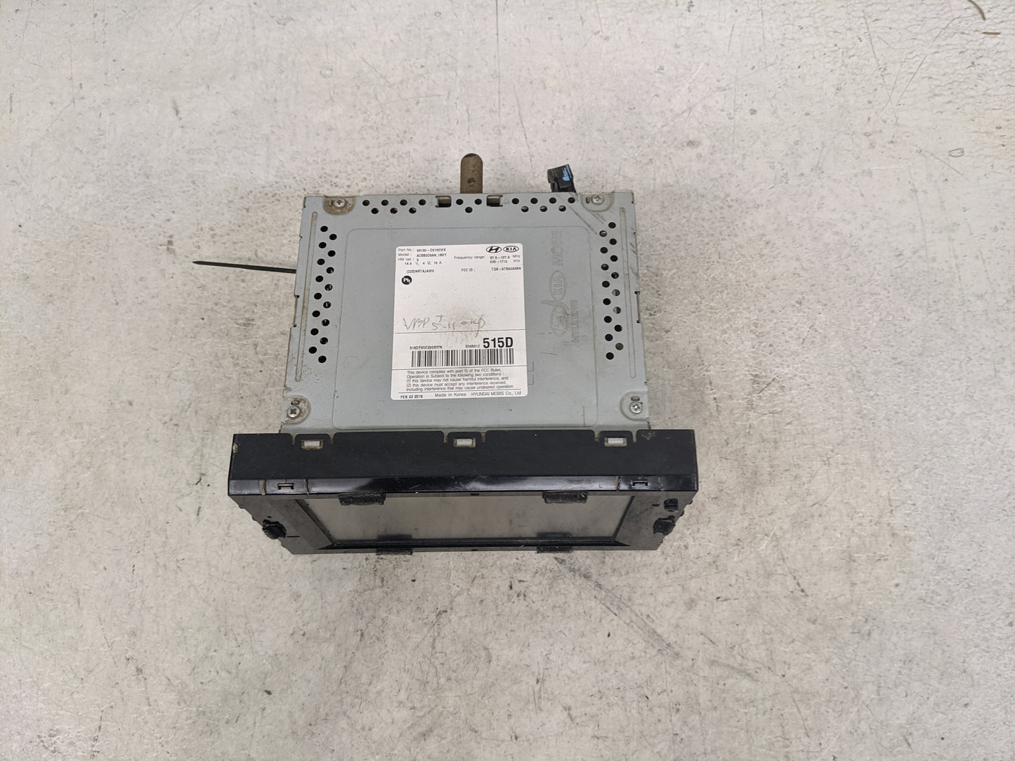 2017-2018 Kia Optima Radio AM FM Cd Player Receiver Replacement P/N:96160-D5160WK AC880D5AN,18MY Fits Fits 2017 2018 OEM Use