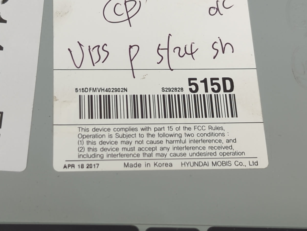 2018 Kia Optima Information Radio Display Screen 1491445 - Oemusedautoparts1.com