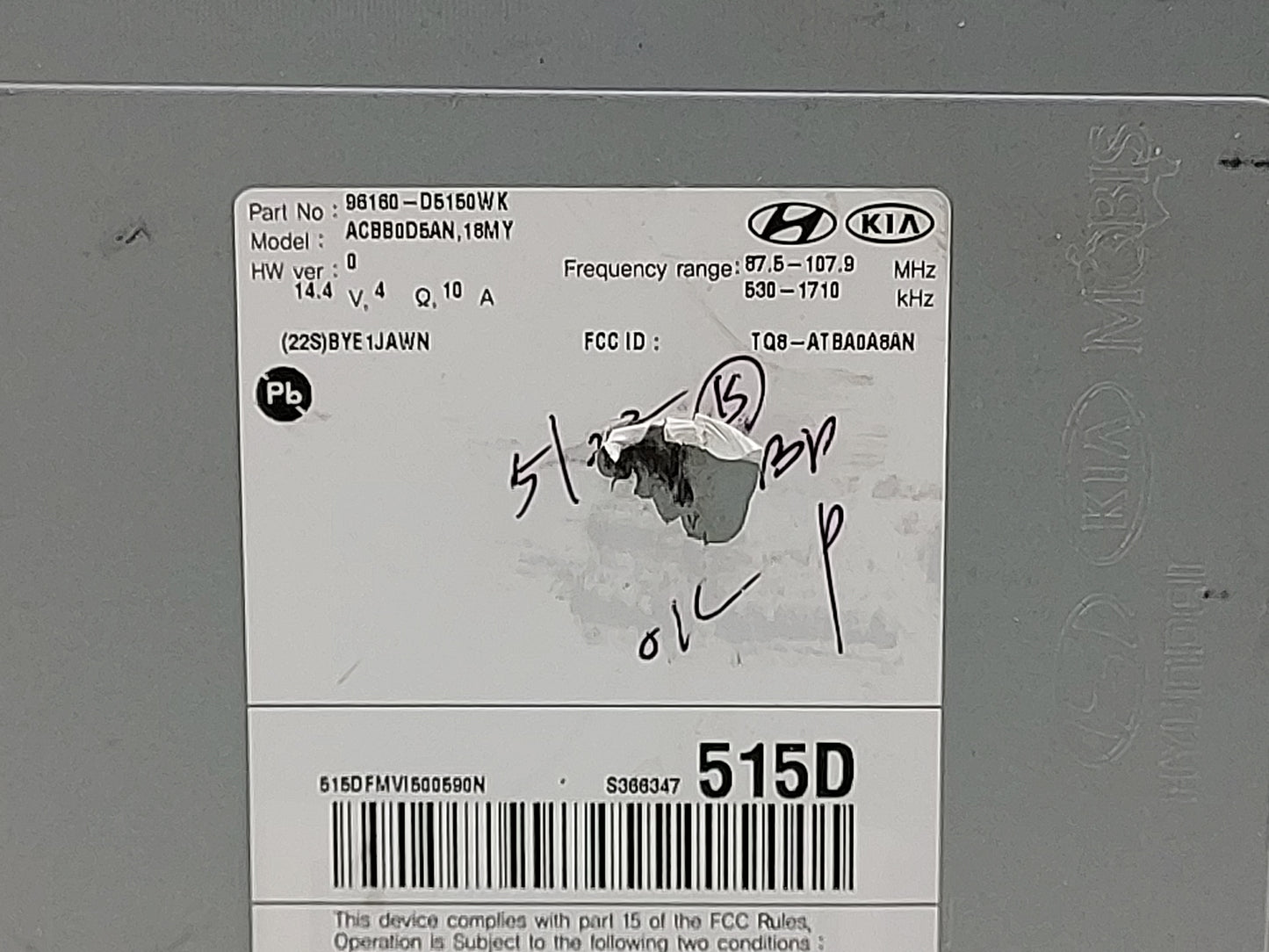 2018 Kia Optima Radio Control Panel 1495196 - Oemusedautoparts1.com