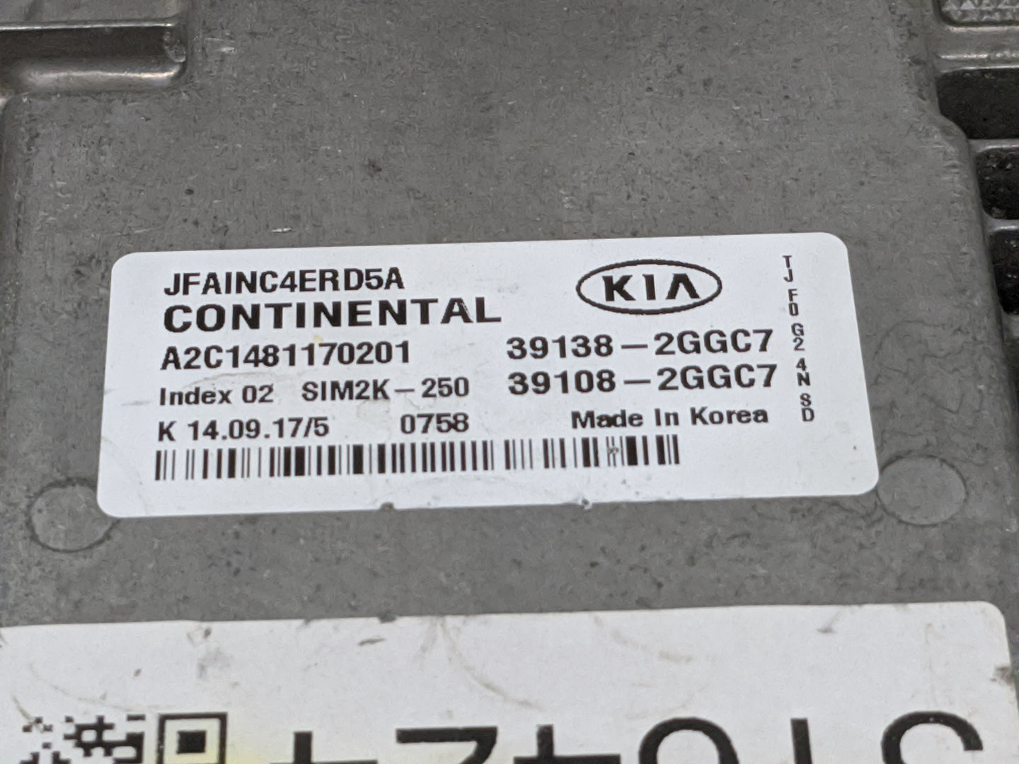 2016-2018 Kia Optima PCM Engine Control Computer ECU ECM PCU OEM P/N:39108-2GGC7 39138-2GGC7 Fits Fits 2016 2017 2018 OEM Us