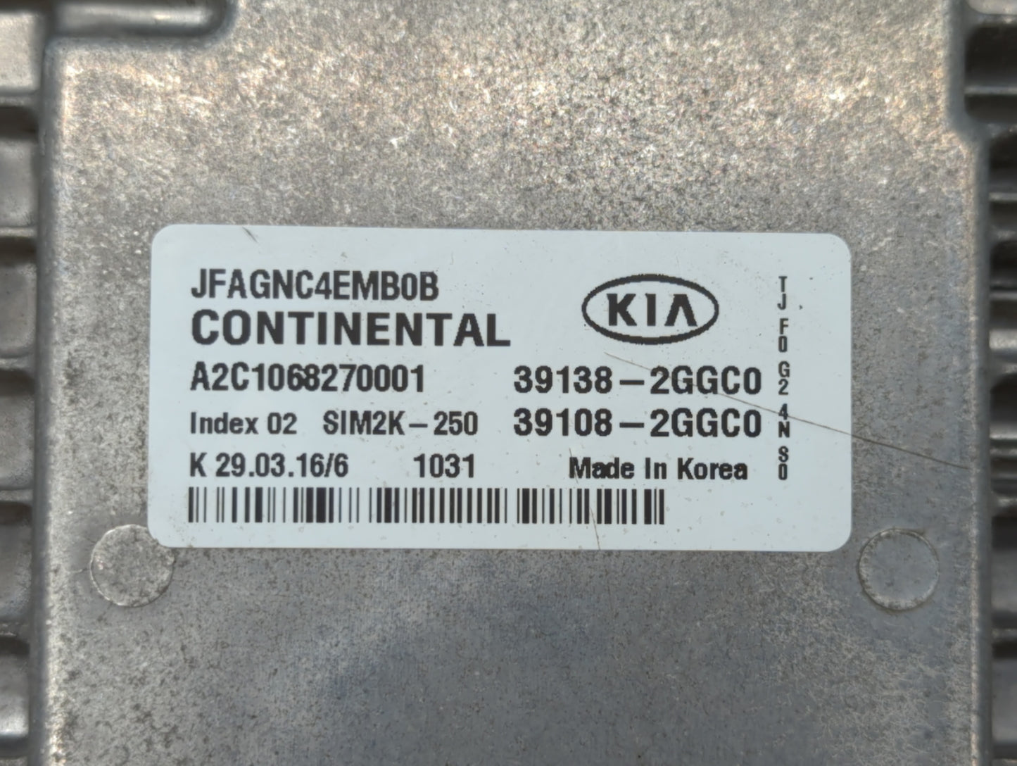 2016-2018 Kia Optima PCM Engine Control Computer ECU ECM PCU OEM P/N:39138-2GGC1 39108-2GGC1, 39138-2GGC0 Fits Fits 2016 201