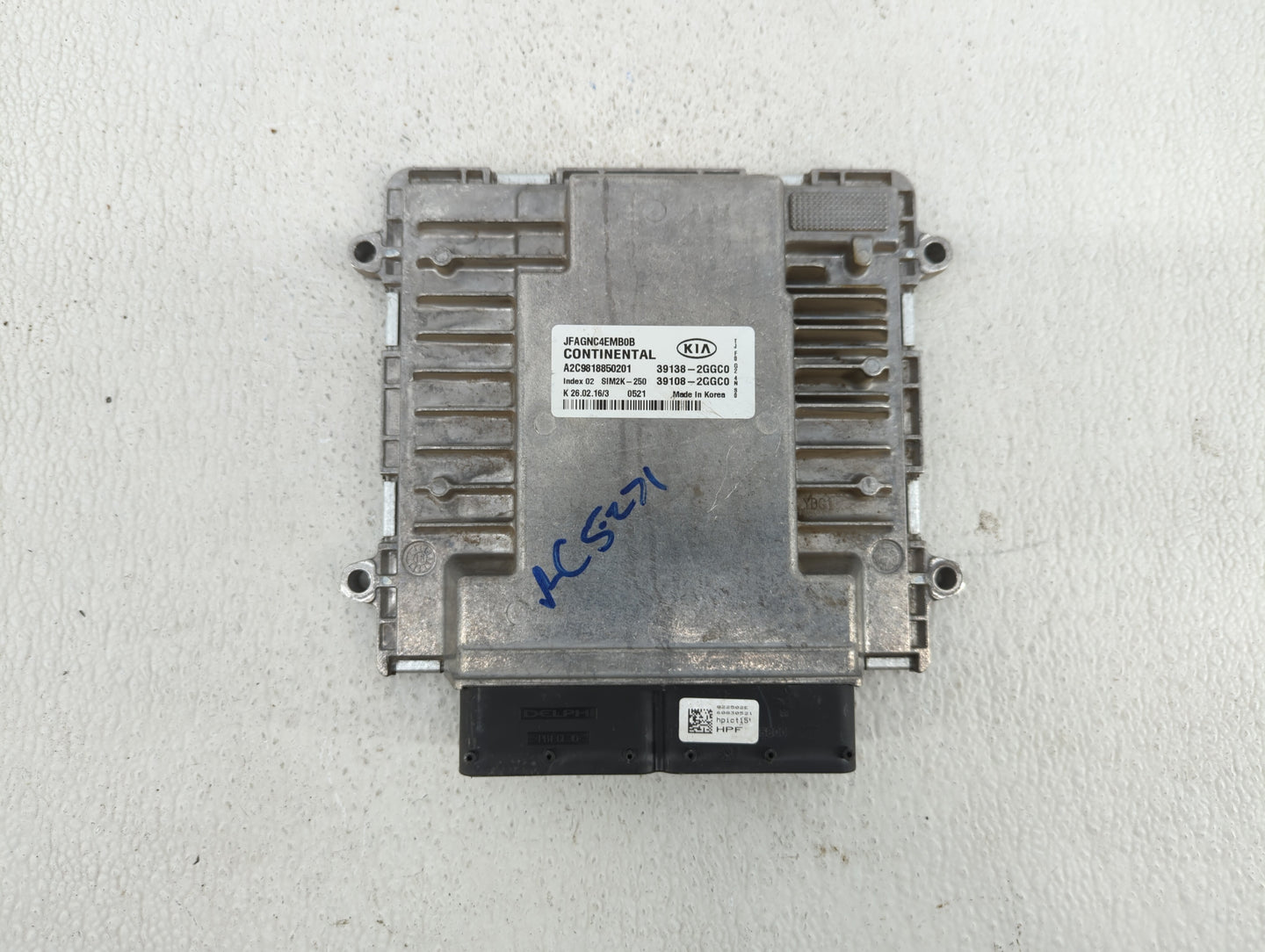 2016-2018 Kia Optima PCM Engine Control Computer ECU ECM PCU OEM P/N:39138-2GGC1 39108-2GGC1, 39138-2GGC0 Fits Fits 2016 201