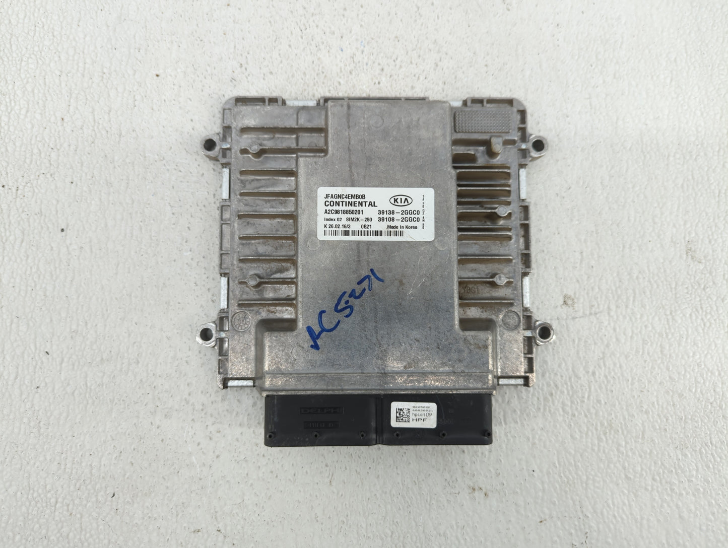 2016-2018 Kia Optima PCM Engine Control Computer ECU ECM PCU OEM P/N:39138-2GGC1 39108-2GGC1, 39138-2GGC0 Fits Fits 2016 201