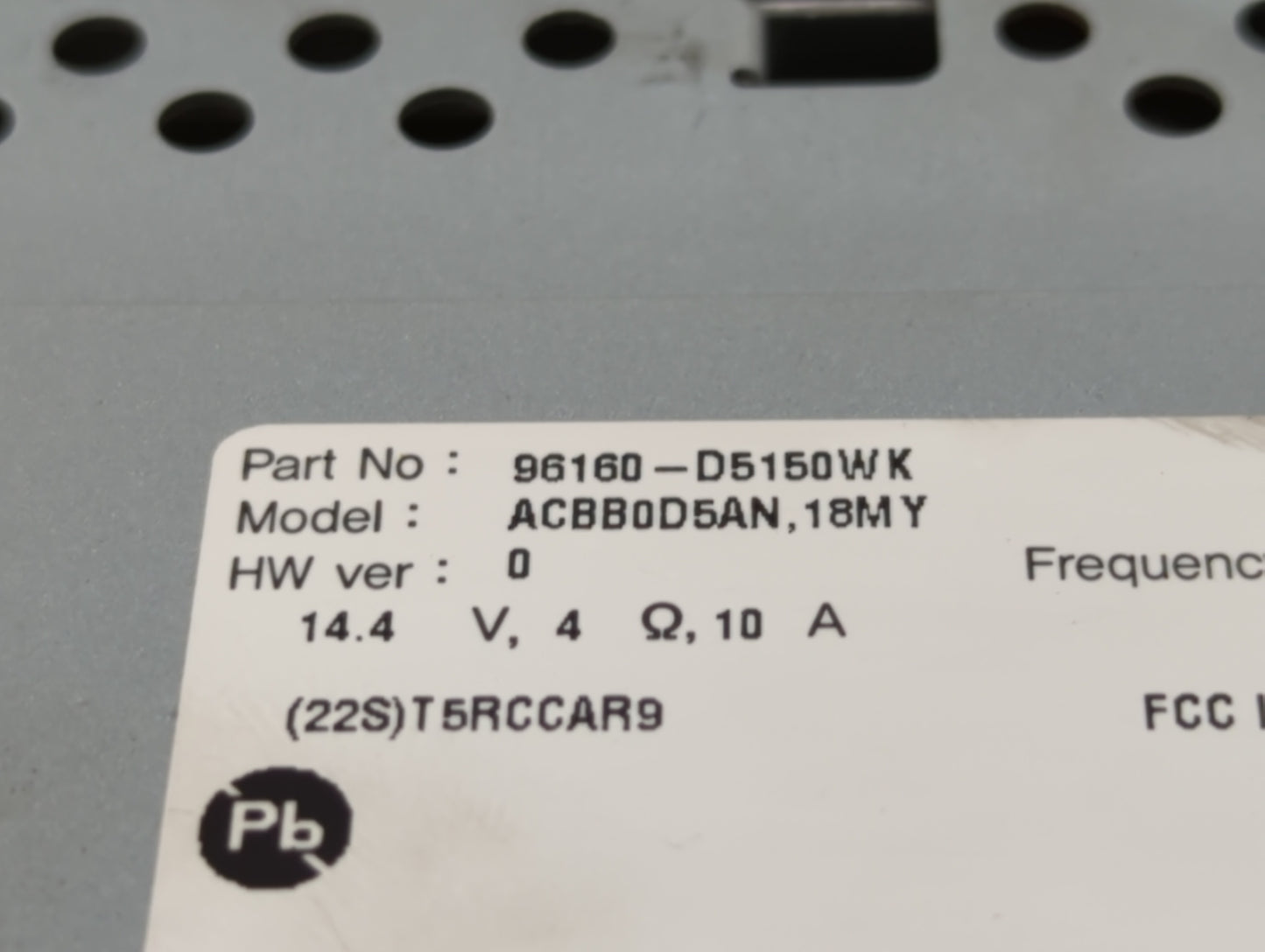 2017-2018 Kia Optima Radio AM FM Cd Player Receiver Replacement P/N:96160-D5150WK Fits Fits 2017 2018 OEM Used Auto Parts - 