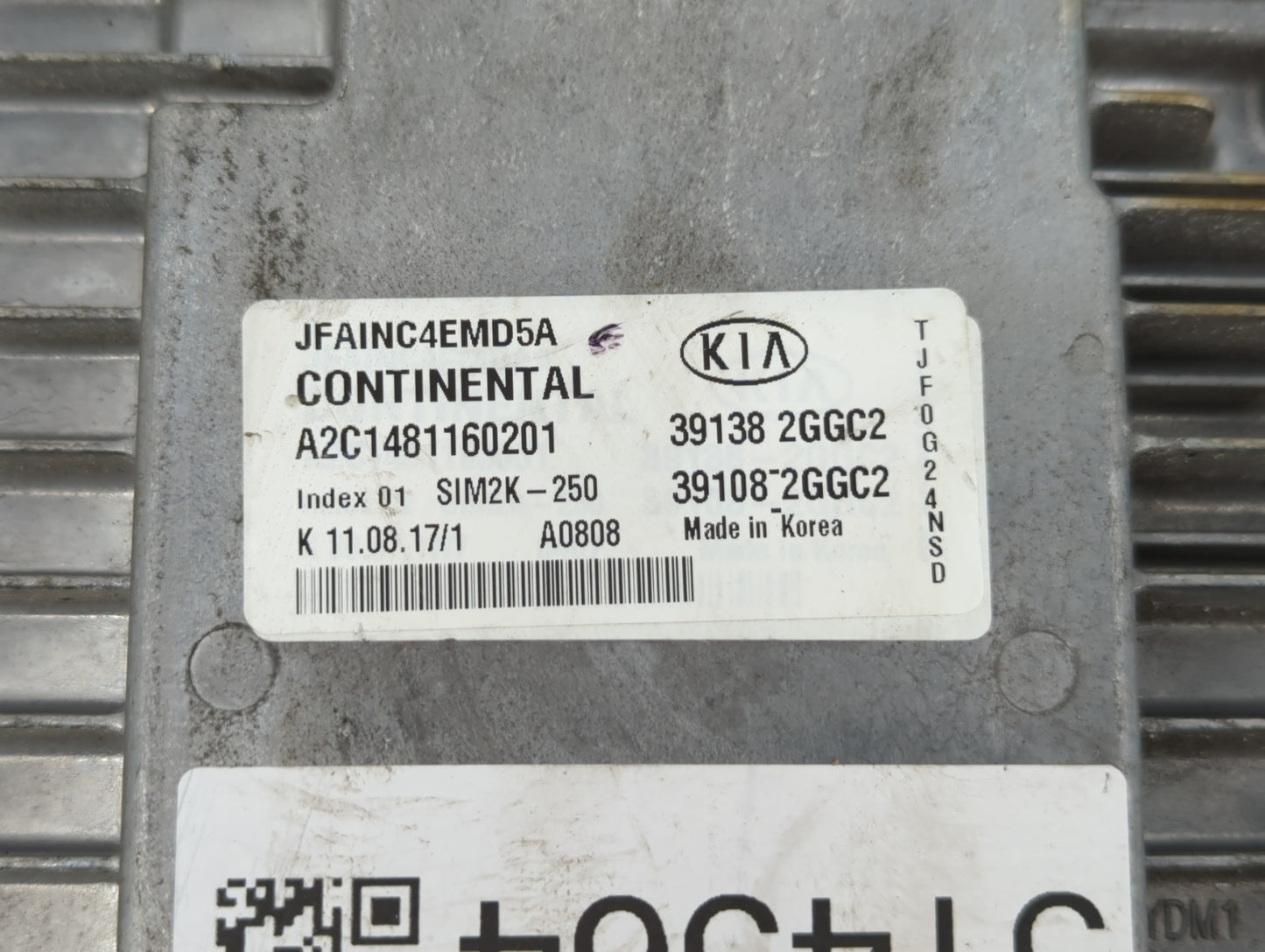 2016-2018 Kia Optima PCM Engine Control Computer ECU ECM PCU OEM P/N:39108-2GGC2 39138-2GGC2 Fits Fits 2016 2017 2018 OEM Us