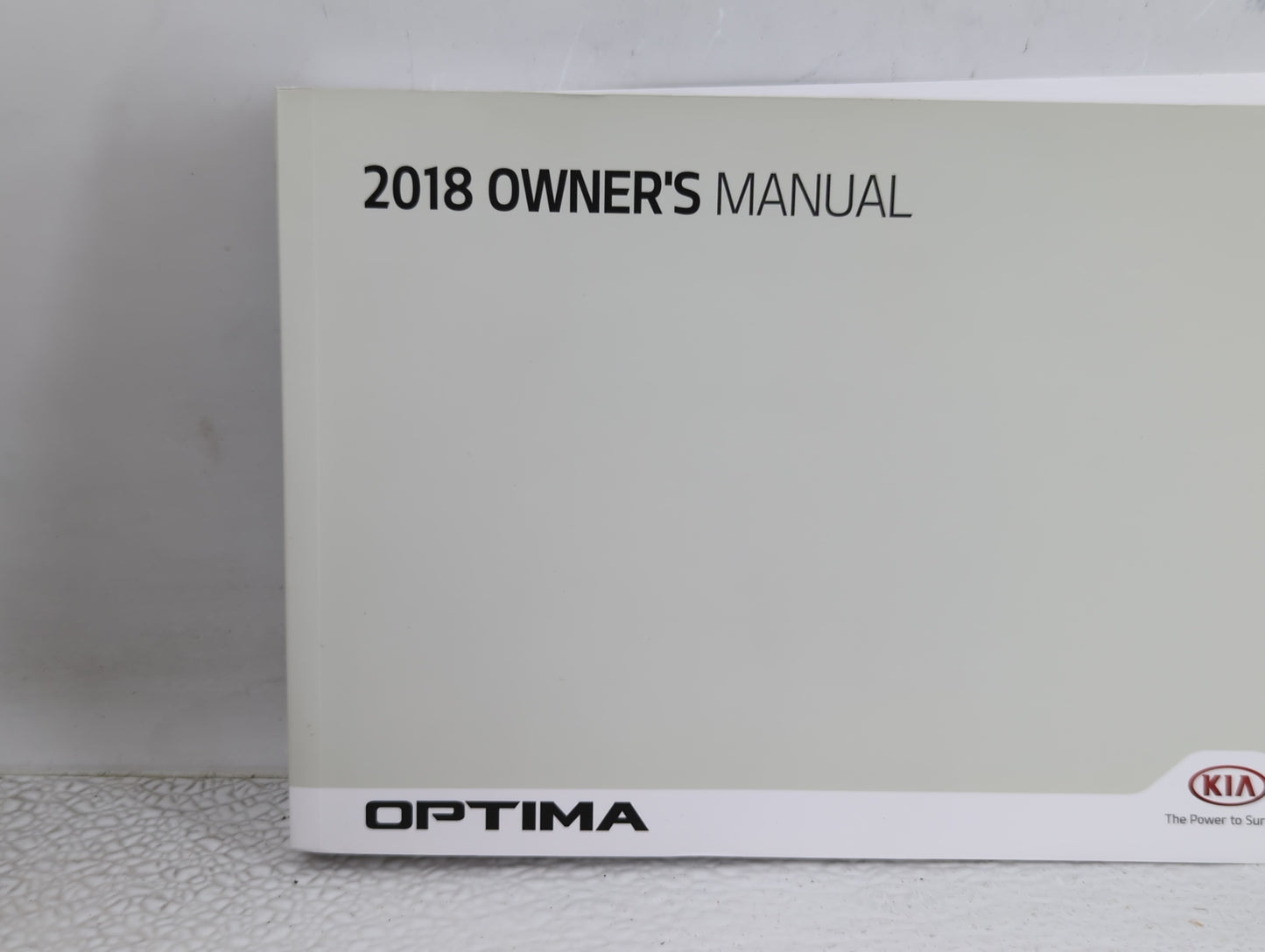 2018 Kia Optima Owners Manual Book Guide OEM Used Auto Parts - Oemusedautoparts1.com