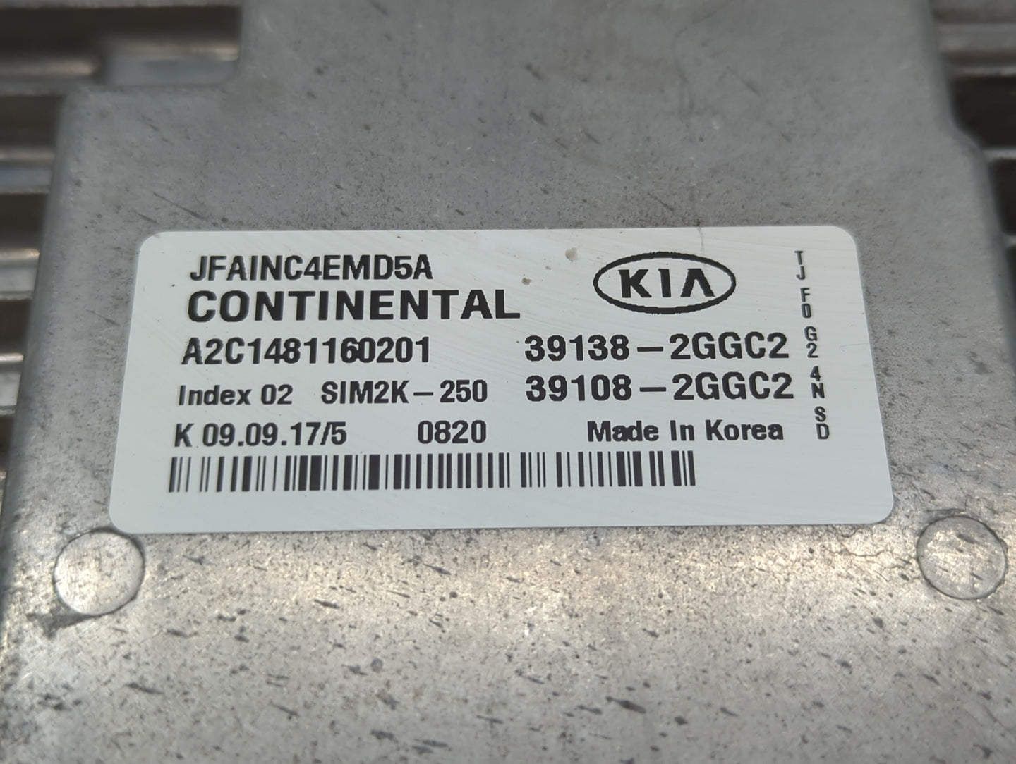 2016-2018 Kia Optima PCM Engine Control Computer ECU ECM PCU OEM P/N:39108 2GGC2 39138 2GGC2 Fits Fits 2016 2017 2018 OEM Us