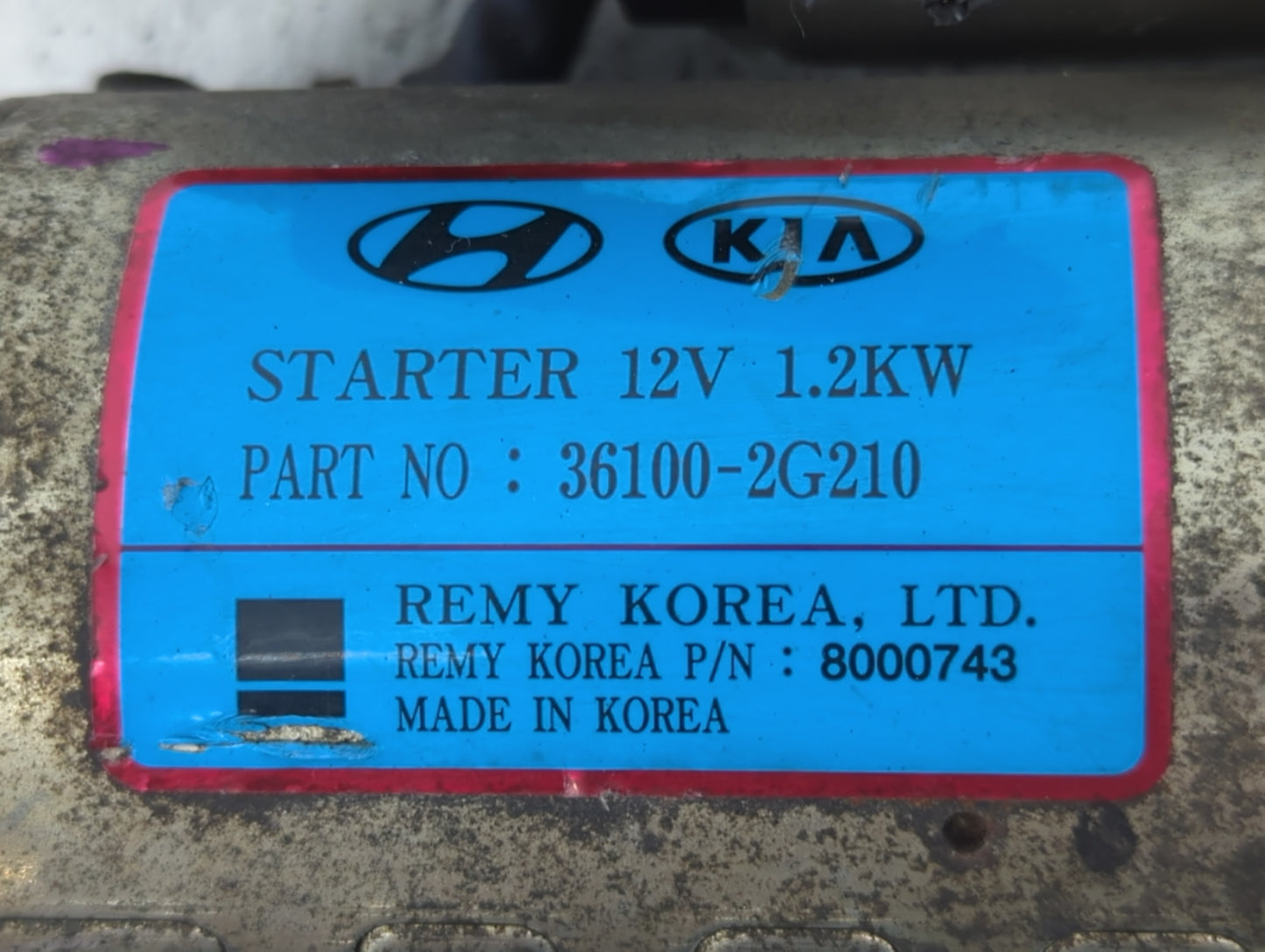 2016-2020 Kia Optima Car Starter Motor Solenoid OEM P/N:36100-2G210 Fits Fits 2015 2016 2017 2018 2019 2020 OEM Used Auto Pa