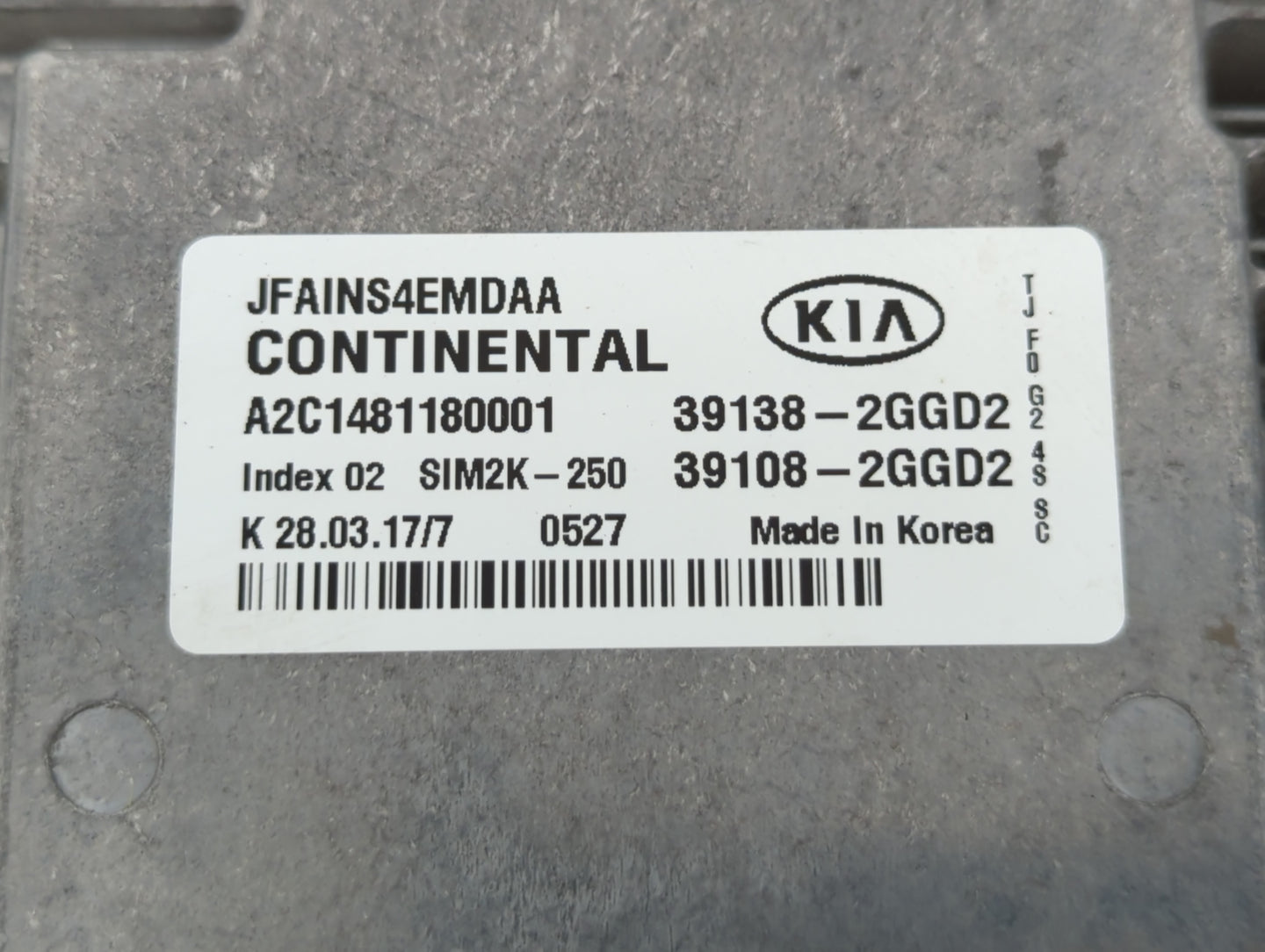 2016-2018 Kia Optima PCM Engine Control Computer ECU ECM PCU OEM P/N:39108 2GGD2 39138 2GGD2 Fits Fits 2016 2017 2018 OEM Us