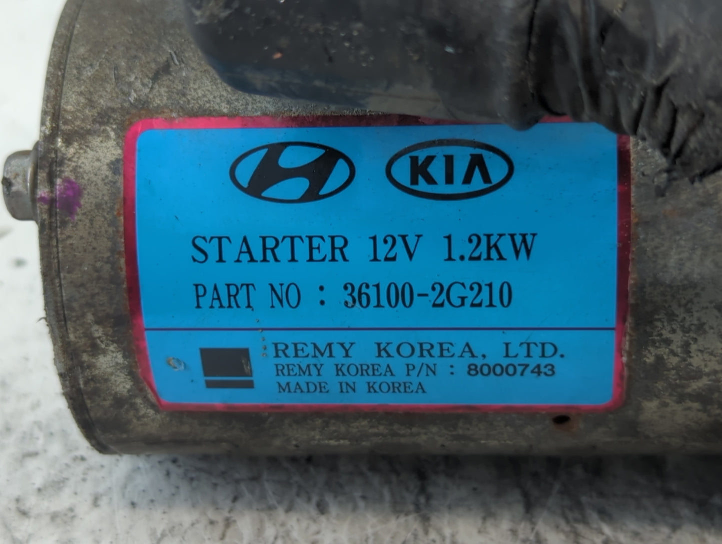 2016-2020 Kia Optima Car Starter Motor Solenoid OEM P/N:36100-2G210 Fits Fits 2015 2016 2017 2018 2019 2020 OEM Used Auto Pa