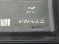 2016-2019 Kia Optima Fusebox Fuse Box Panel Relay Module P/N:91950-D5822 Fits Fits 2016 2017 2018 2019 OEM Used Auto Parts -
