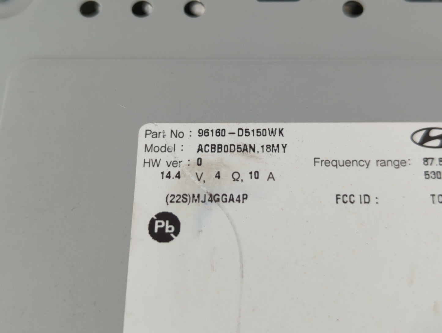 2017-2018 Kia Optima Radio AM FM Cd Player Receiver Replacement P/N:96160-D5150WK Fits Fits 2017 2018 OEM Used Auto Parts - 