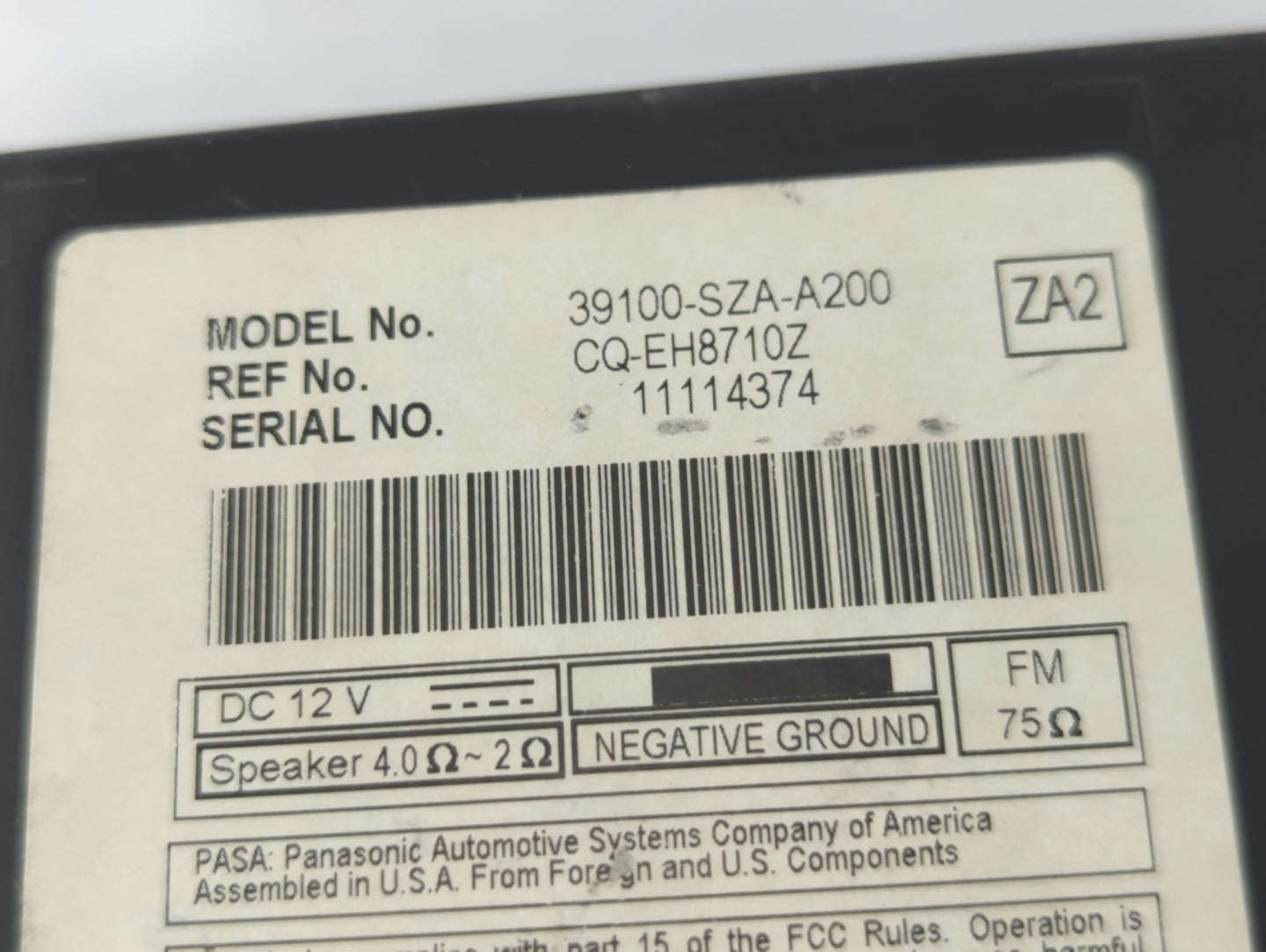 2016-2019 Kia Optima Radio AM FM Cd Player Receiver Replacement P/N:39100-SZA-A200 Fits Fits 2016 2017 2018 2019 OEM Used Au
