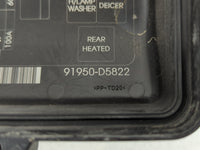 2016-2019 Kia Optima Fusebox Fuse Box Panel Relay Module P/N:91950-D5822 Fits Fits 2016 2017 2018 2019 OEM Used Auto Parts -