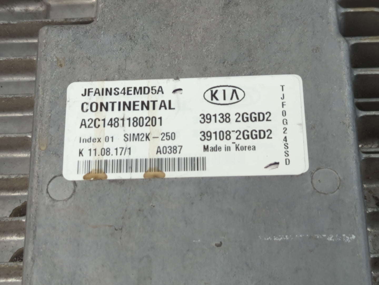 2016-2018 Kia Optima PCM Engine Control Computer ECU ECM PCU OEM P/N:39138 2GGD2 39108 2GGD2 Fits Fits 2016 2017 2018 OEM Us