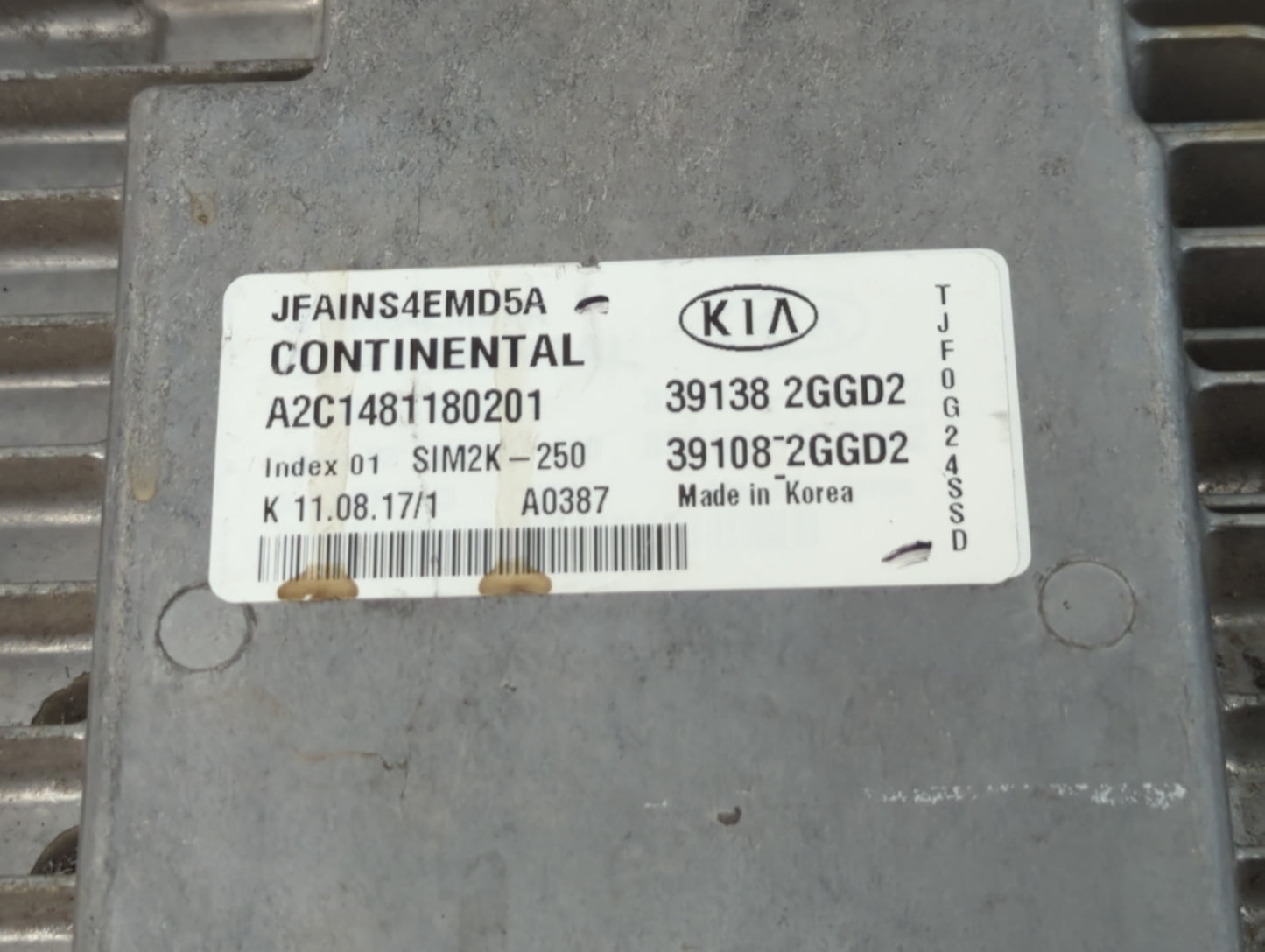 2016-2018 Kia Optima PCM Engine Control Computer ECU ECM PCU OEM P/N:39138 2GGD2 39108 2GGD2 Fits Fits 2016 2017 2018 OEM Us