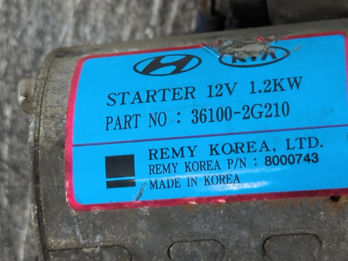 2016-2020 Kia Optima Car Starter Motor Solenoid OEM P/N:36100-2G210 Fits Fits 2015 2016 2017 2018 2019 2020 OEM Used Auto Pa
