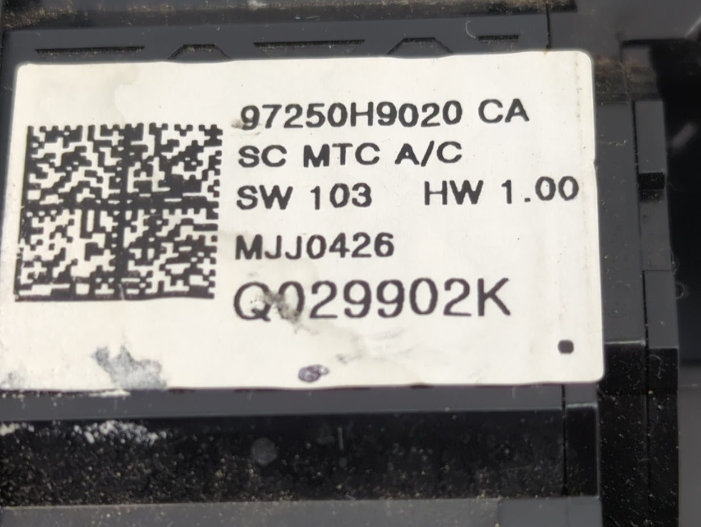 2018-2019 Kia Rio Climate Control Module Temperature AC/Heater Replacement P/N:97250H9020 Fits Fits 2018 2019 OEM Used Auto 