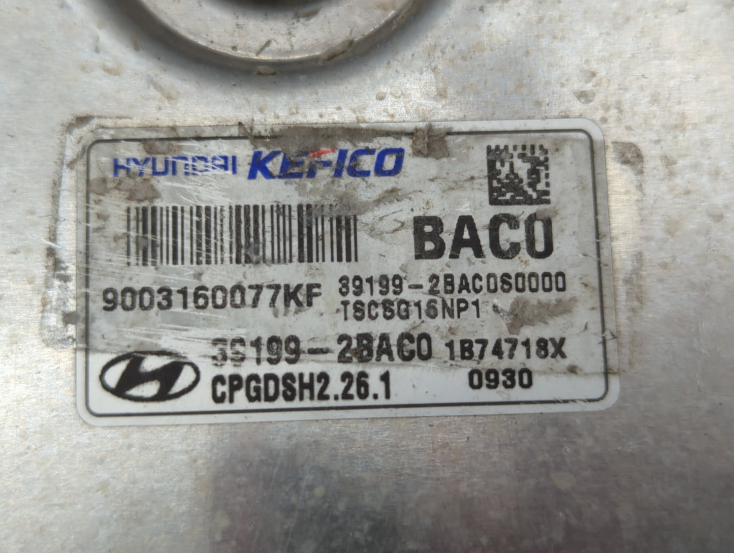 2018 Kia Rio PCM Engine Control Computer ECU ECM PCU OEM P/N:39199-2BAC0 Fits OEM Used Auto Parts - Oemusedautoparts1.com