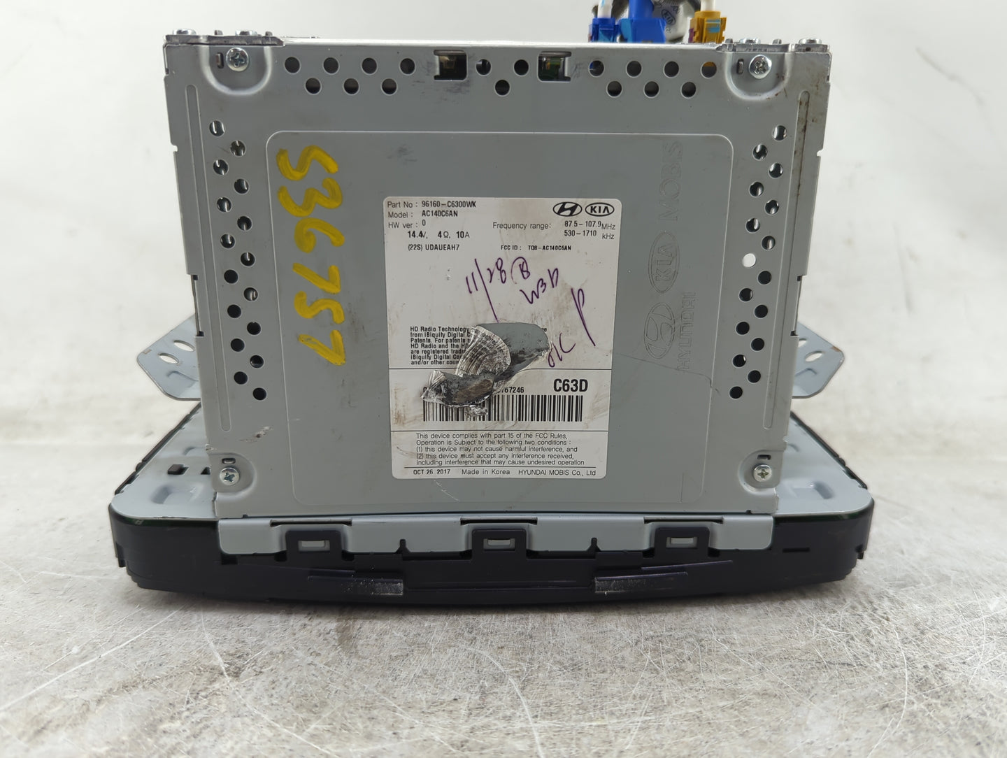 2018 Kia Sorento Radio AM FM Cd Player Receiver Replacement P/N:96160-C6300WK AC140C6AN, TQ8-AC140C6AN Fits OEM Used Auto Pa