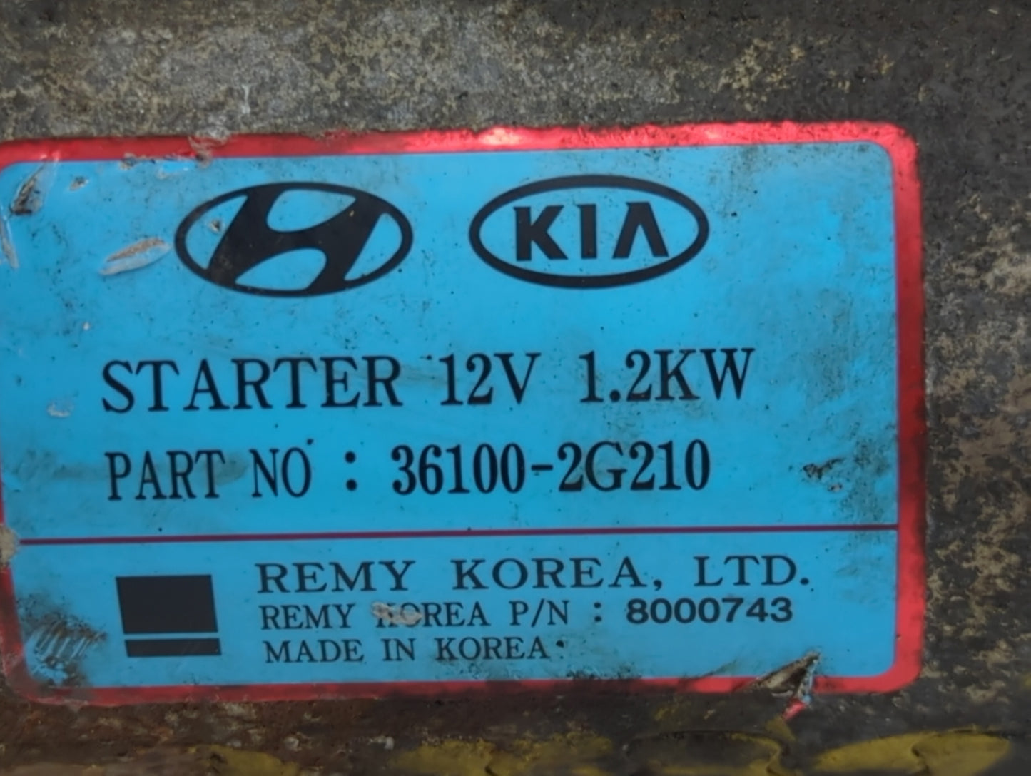 2016-2020 Kia Sorento Car Starter Motor Solenoid OEM P/N:36100-2G210 Fits Fits 2015 2016 2017 2018 2019 2020 OEM Used Auto P