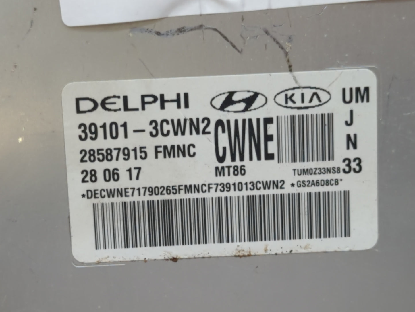 2016-2018 Kia Sorento PCM Engine Control Computer ECU ECM PCU OEM P/N:39101-3CWN2 39111-3CWN2 Fits Fits 2016 2017 2018 OEM U