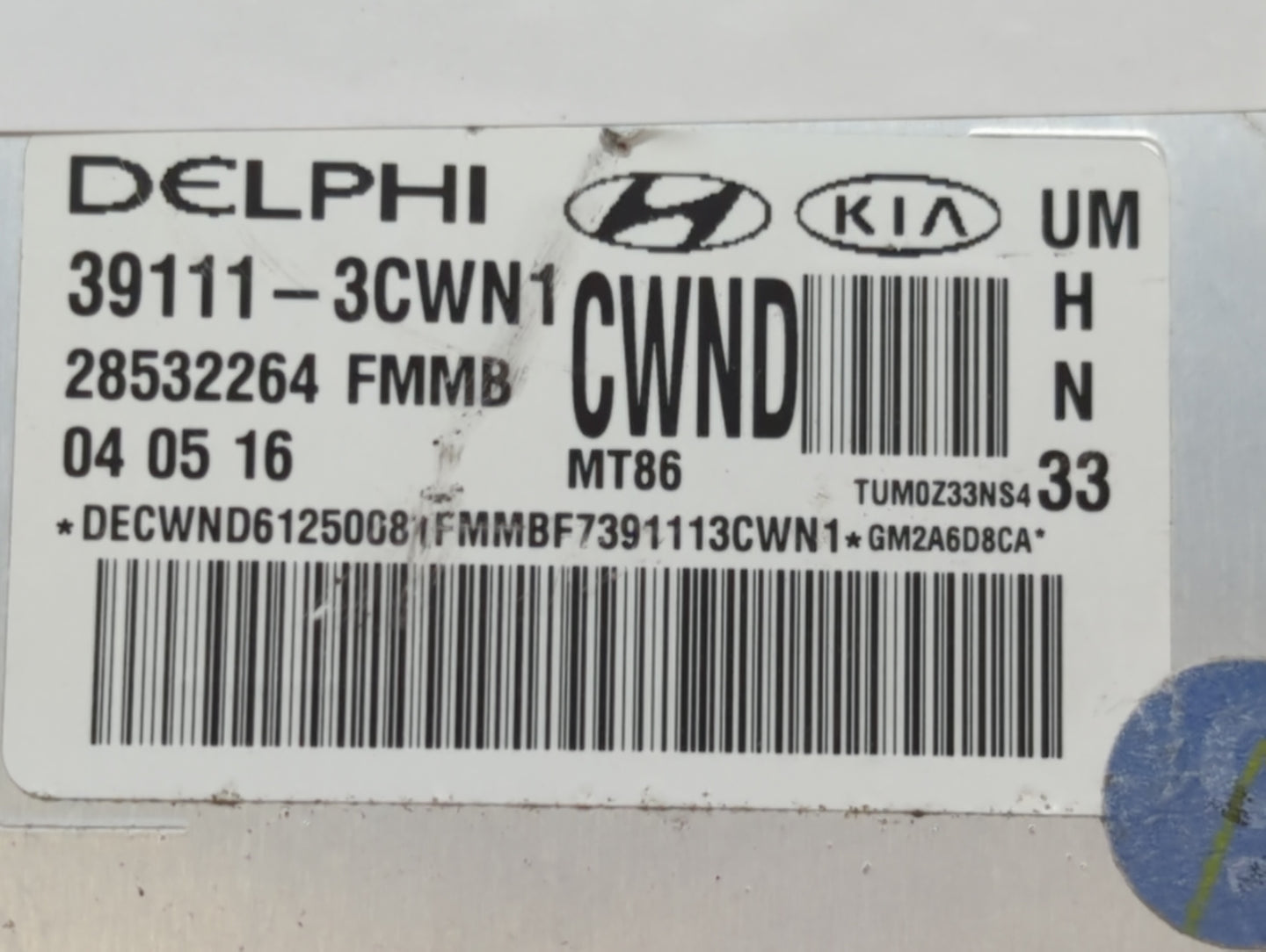 2016-2018 Kia Sorento PCM Engine Control Computer ECU ECM PCU OEM P/N:39111-3CWN0 39101-3CWN1 Fits Fits 2016 2017 2018 OEM U