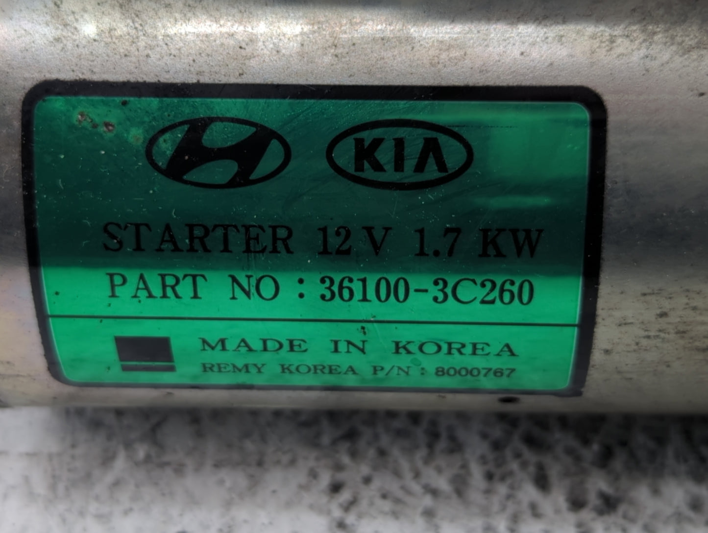 2016-2020 Kia Sorento Car Starter Motor Solenoid OEM P/N:36100-3C260 Fits Fits 2015 2016 2017 2018 2019 2020 OEM Used Auto P