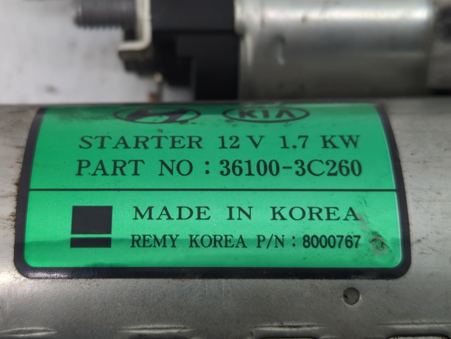 2016-2020 Kia Sorento Car Starter Motor Solenoid OEM P/N:36100-3C260 Fits Fits 2015 2016 2017 2018 2019 2020 OEM Used Auto P