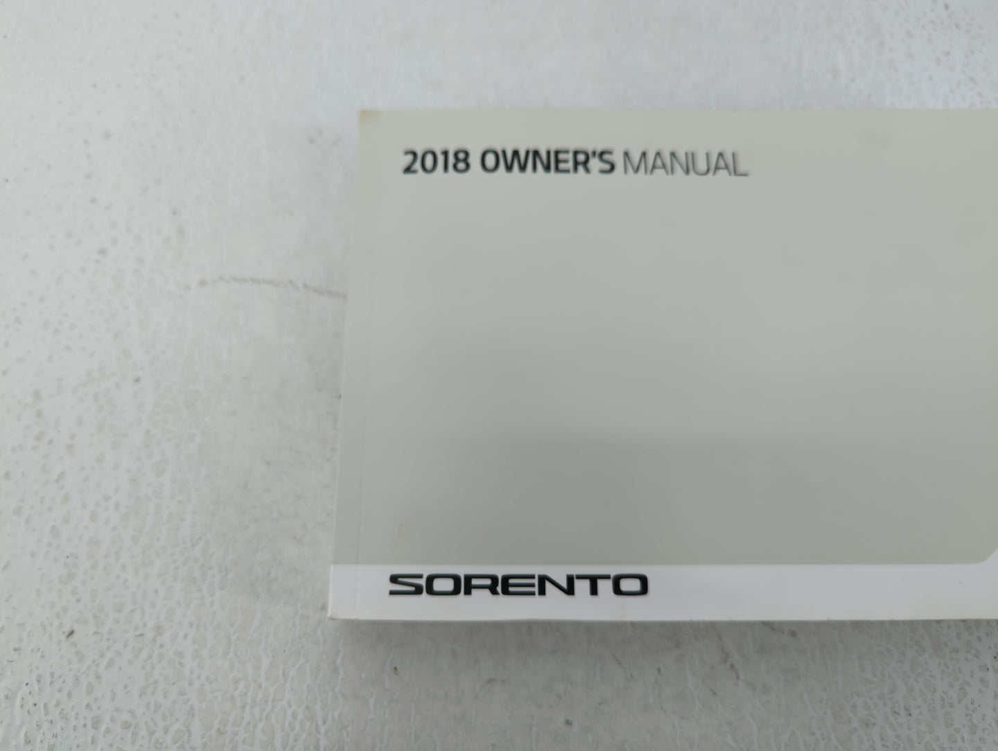 2018 Kia Sorento Owners Manual Book Guide P/N:JXG5-EU77C OEM Used Auto Parts - Oemusedautoparts1.com