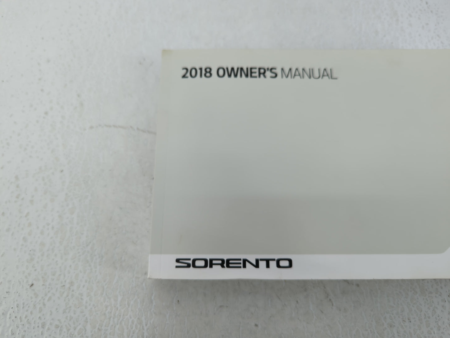 2018 Kia Sorento Owners Manual Book Guide P/N:JXG5-EU77C OEM Used Auto Parts - Oemusedautoparts1.com